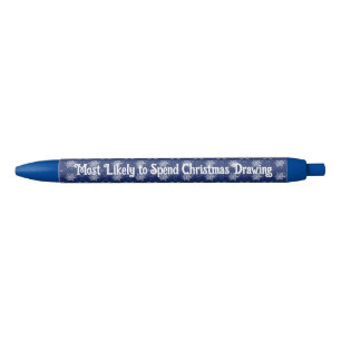 Stylo Bleu Flocon de neige de Noël sur Sapphire