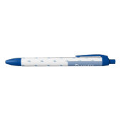 Stylo Bleu Forget Me Not Flowers Custom Name  (Haut)