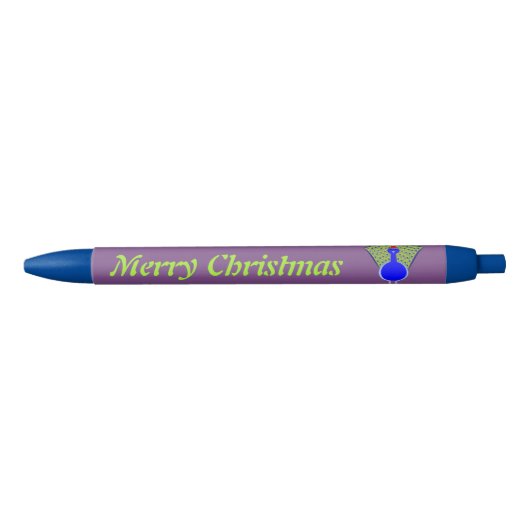 Stylo Bleu Funny Christmas Peacock Personnalisé (Devant)