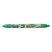 Stylo Bleu Green & Turquoise Palm Monstera Tropical Feuille M (Devant)