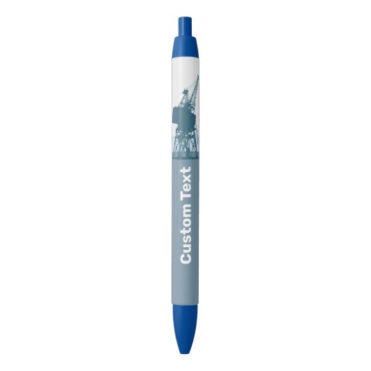 Stylo Bleu Grue du chantier naval (devant Vertical)