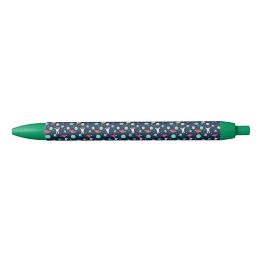 Stylo Bleu Illustration de motif spatial (Devant)