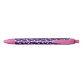 Stylo Bleu Impression De Vache Sur Purple, (Dos)
