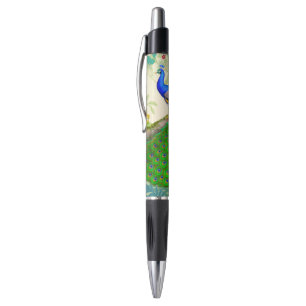 Stylo bleu indien élégant de paon