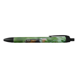 Stylo Bleu Joli monarque papillon floral