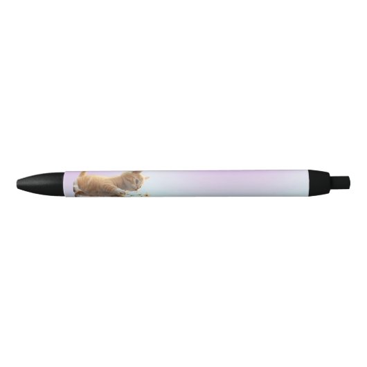 Stylo Bleu Kitten avec fleur (Devant)