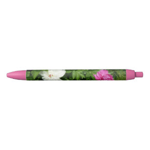 Stylo Bleu Les pivoines blanches et roses de la grand-mère -