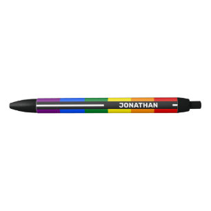 Stylo Bleu LGBTQ Nom personnalisable Gay pride drapeau Arc-en