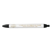 Stylo Bleu Logo d'entreprise personnalisé simple et blanc (Devant)