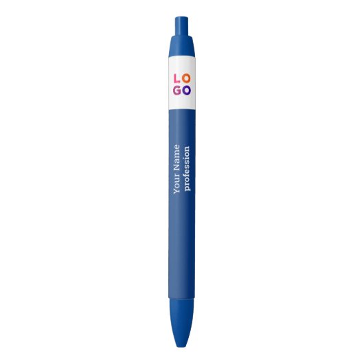 Stylo Bleu Logo, nom, profession Bleu (devant Vertical)