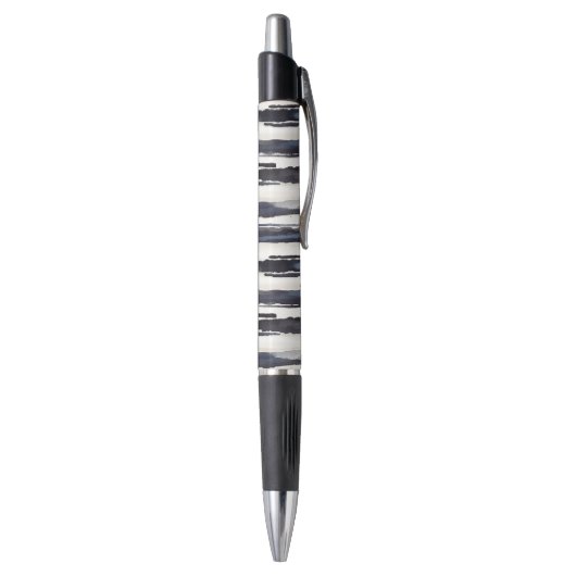 Stylo Bleu Marine Rayures Blanches (Bas (Vertical))
