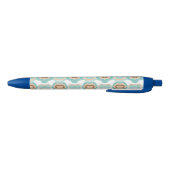 Stylo Bleu médaillon bleu/tan/marron coloré (Bas)