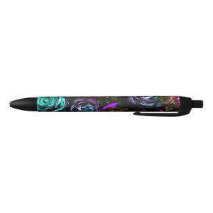 Stylo Bleu Merveilleux Monde Foncé Glamour Floral Fleurs