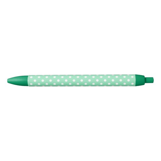 Stylo Bleu Modèle classique élégant vert menthe blanc pointil (Devant)
