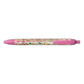 Stylo Bleu Modèle d'art abstrait moderne rose jaune vert (Dos)