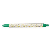 Stylo Bleu Modèle design vert Floral Blanc tendance (Devant)