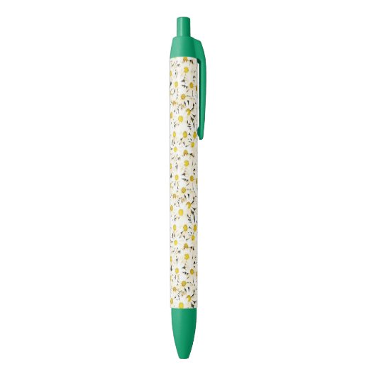 Stylo Bleu Modèle design vert Floral Blanc tendance (Bas (Vertical))