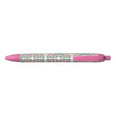 Stylo Bleu Modèle floral délicat (Dos)