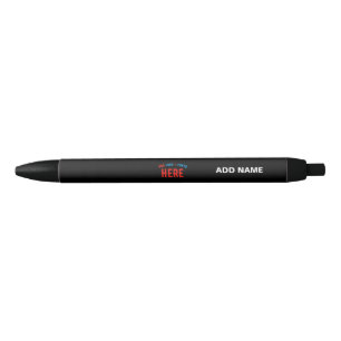 STYLO BLEU MODERNE ET MODERNE PERSONNALISABLE NOIR VÉRIFIÉ