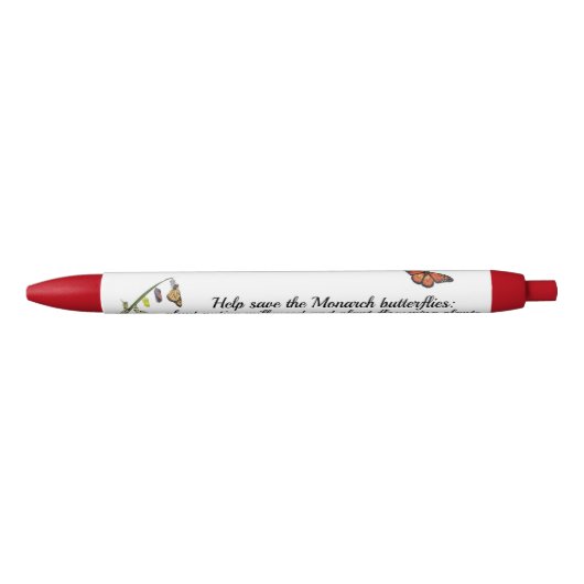 Stylo Bleu Monarque papillon (Devant)