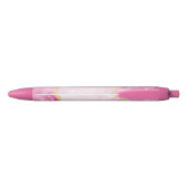 Stylo Bleu Monogramme Élégant Moderne Fille Glam Marbre rose (Dos)