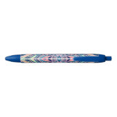 Stylo Bleu motif de corail d'agate océanique (Dos)