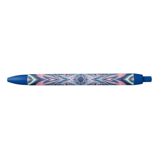 Stylo Bleu motif de corail d'agate océanique (Devant)