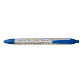 Stylo Bleu Motif de fleurs du jardin de corail (Dos)