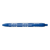 Stylo Bleu Motif de flocon de neige (Dos)