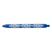 Stylo Bleu Motif de flocon de neige (Devant)