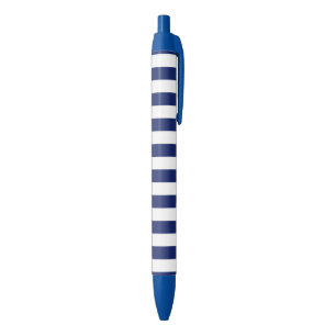 Stylo Bleu Motif de rayure de bleu marine et de blanc