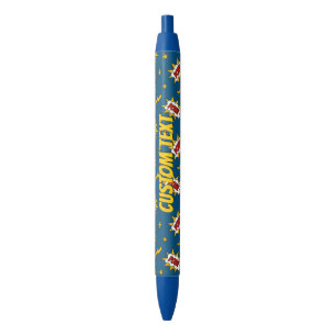 Stylo Bleu Motif d'effet sonore de bande dessinée