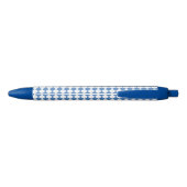 Stylo Bleu Motif diamant à carreaux bleu blanc (Dos)