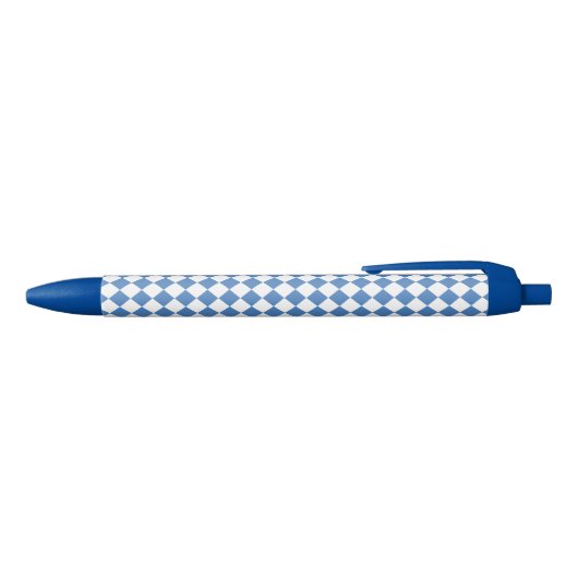 Stylo Bleu Motif diamant à carreaux bleu blanc (Haut)