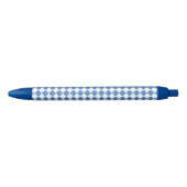 Stylo Bleu Motif diamant à carreaux bleu blanc (Devant)