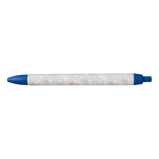 Stylo Bleu Motif fleur de myosotis (Devant)