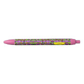 Stylo Bleu Motif floral (Devant)