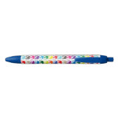 Stylo Bleu Motif multicolore d'éléphant (Dos)