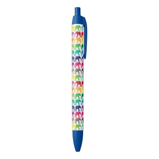 Stylo Bleu Motif multicolore d'éléphant (Bas (Vertical))