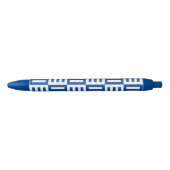 Stylo Bleu Motif rayures bleues et blanches (Devant)