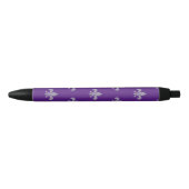 Stylo Bleu Motif violet Fleur De Lis (Devant)
