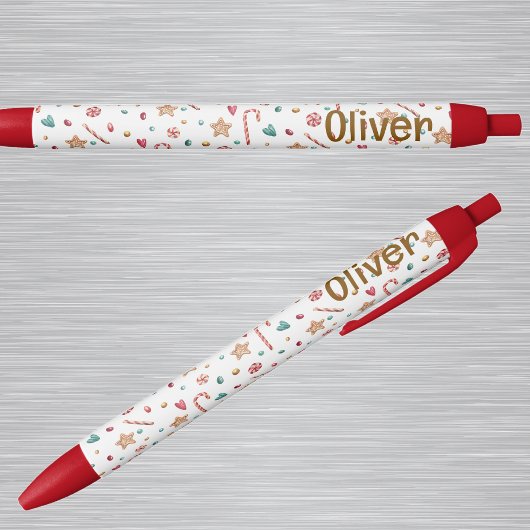 Stylo Bleu Name || Cute Holiday Cookies and Candy Pattern Ink
