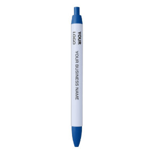 Stylo Bleu Nom commercial et logo personnalisé - bleu -