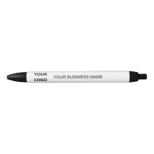 Stylo Bleu Nom commercial et logo personnalisés - Blanc prom