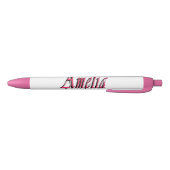 Stylo Bleu Nom d'Amelia rose Filles Logo (Bas)