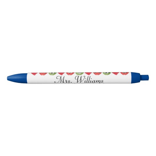 Stylo Bleu Nom école, Red Apple Custom enseignant Appréciatio (Devant)