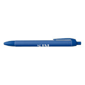 Stylo Bleu Nom initial de monogramme personnalisé bleu minima (Haut)