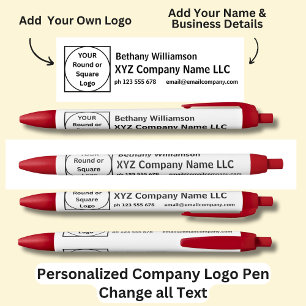 Stylo Bleu Nom personnalisé Nom de l'entreprise Nom et courri