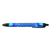 Stylo Bleu Nuances de bleu Art fractal abstrait moderne (Bas)