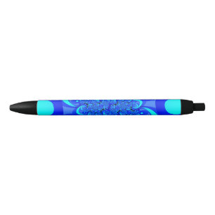 Stylo Bleu Nuances de bleu Art fractal abstrait moderne
